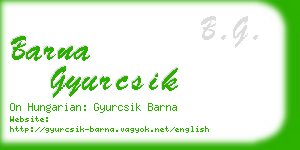 barna gyurcsik business card